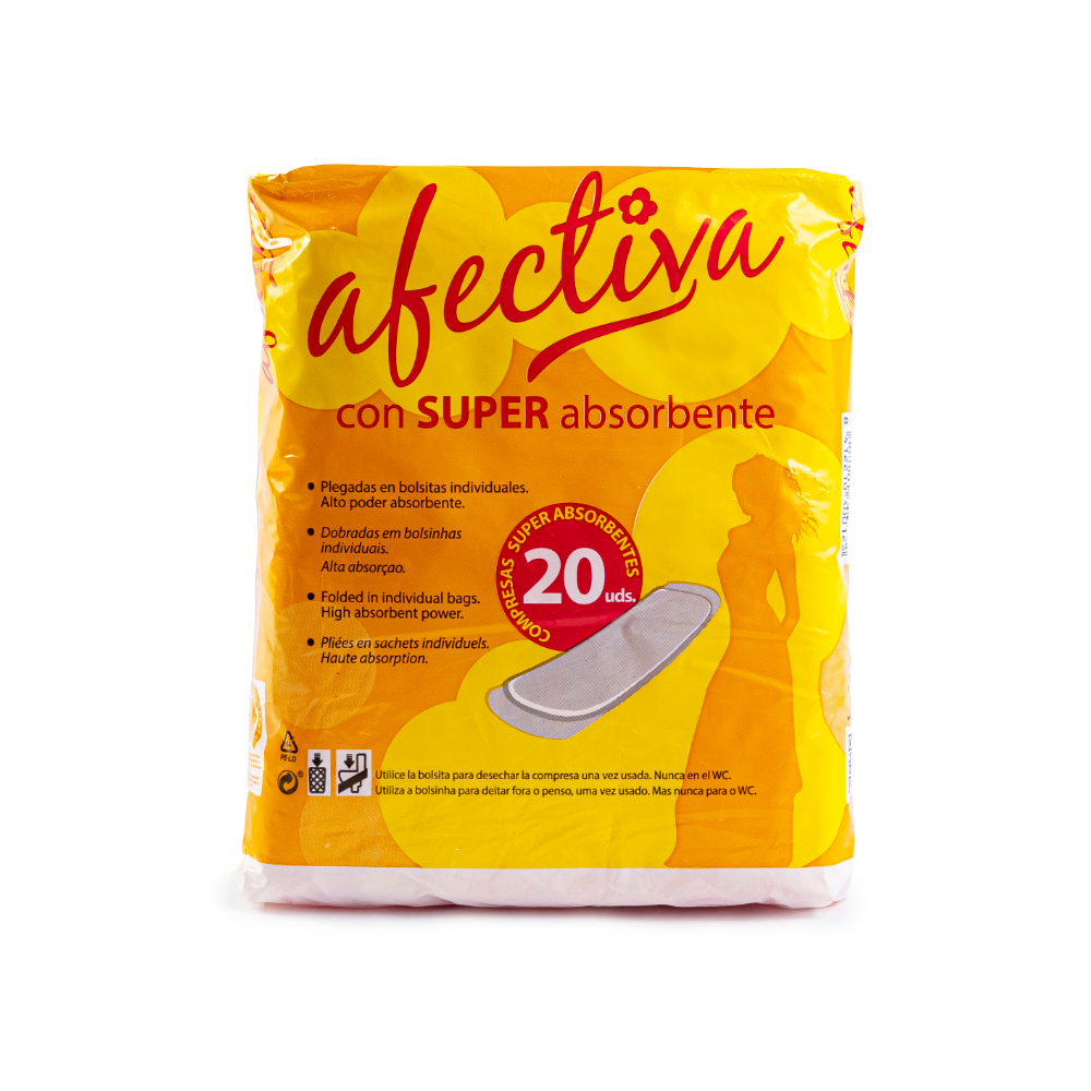 Compresas sanitarias súper absorbentes Afectiva (20 U) - Miniatura 2