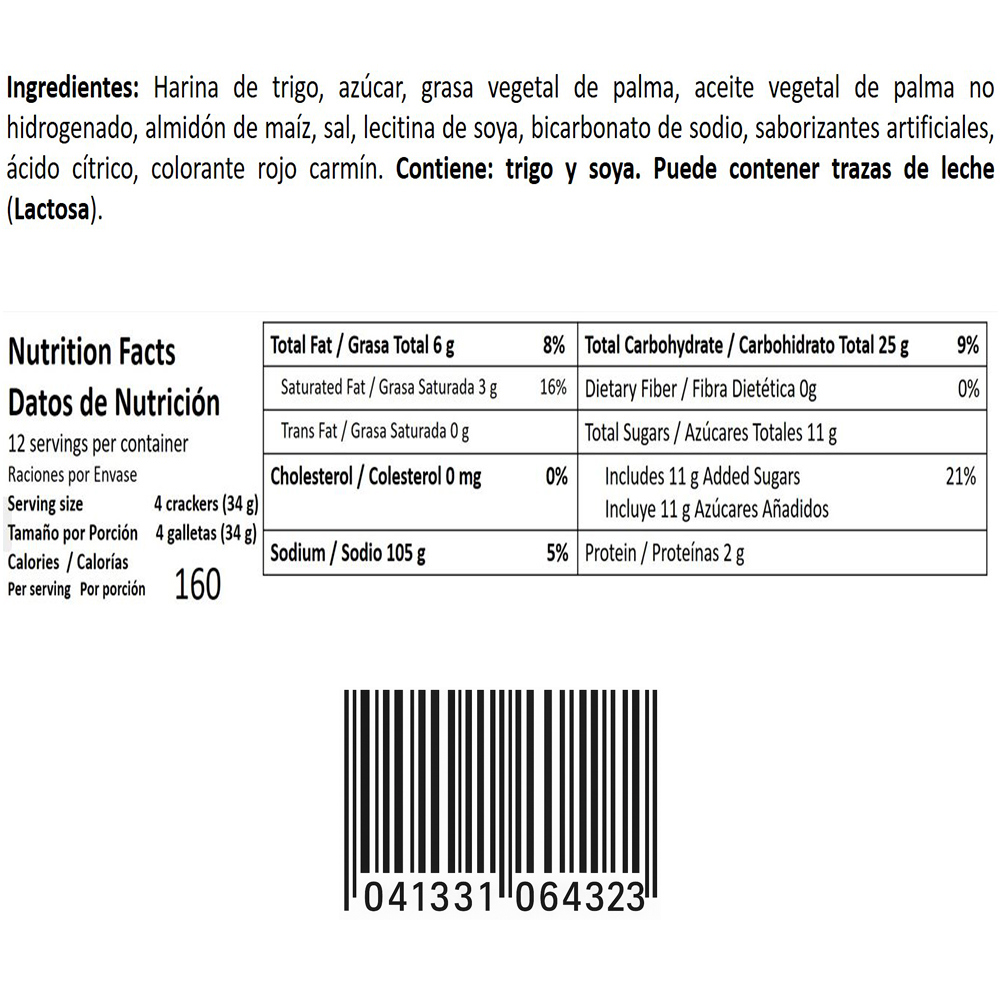 Galletas rellenas con crema sabor a fresa Carnaval Goya (6 x 403 g/ 14.2 oz) - Miniatura 3