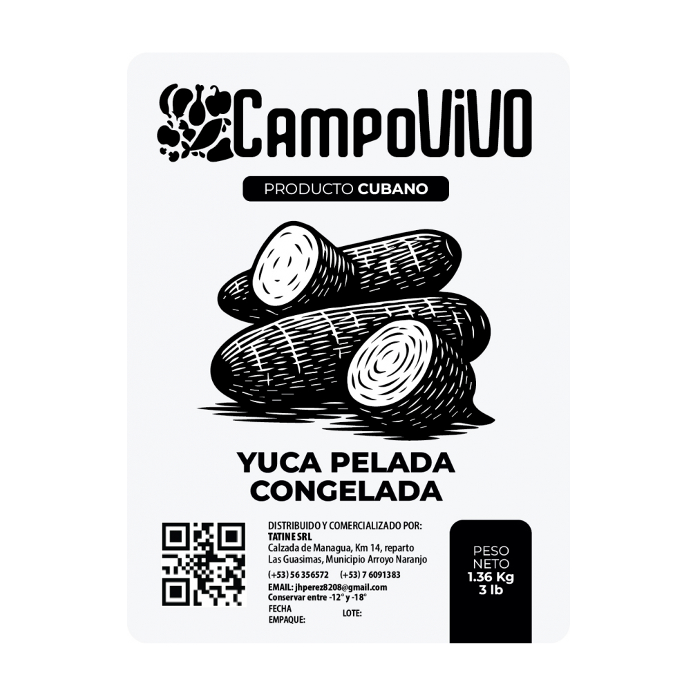 Yuca pelada congelada Campo Vivo (1.36 kg / 3 lb) - Miniatura 3