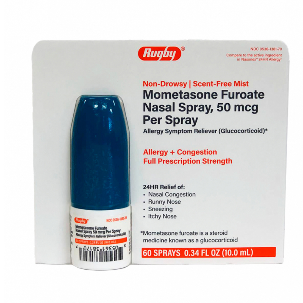 Spray nasal de furoato de mometasona 50 mcg Rugby (10 ml / 0.34 fl oz) - Miniatura 2