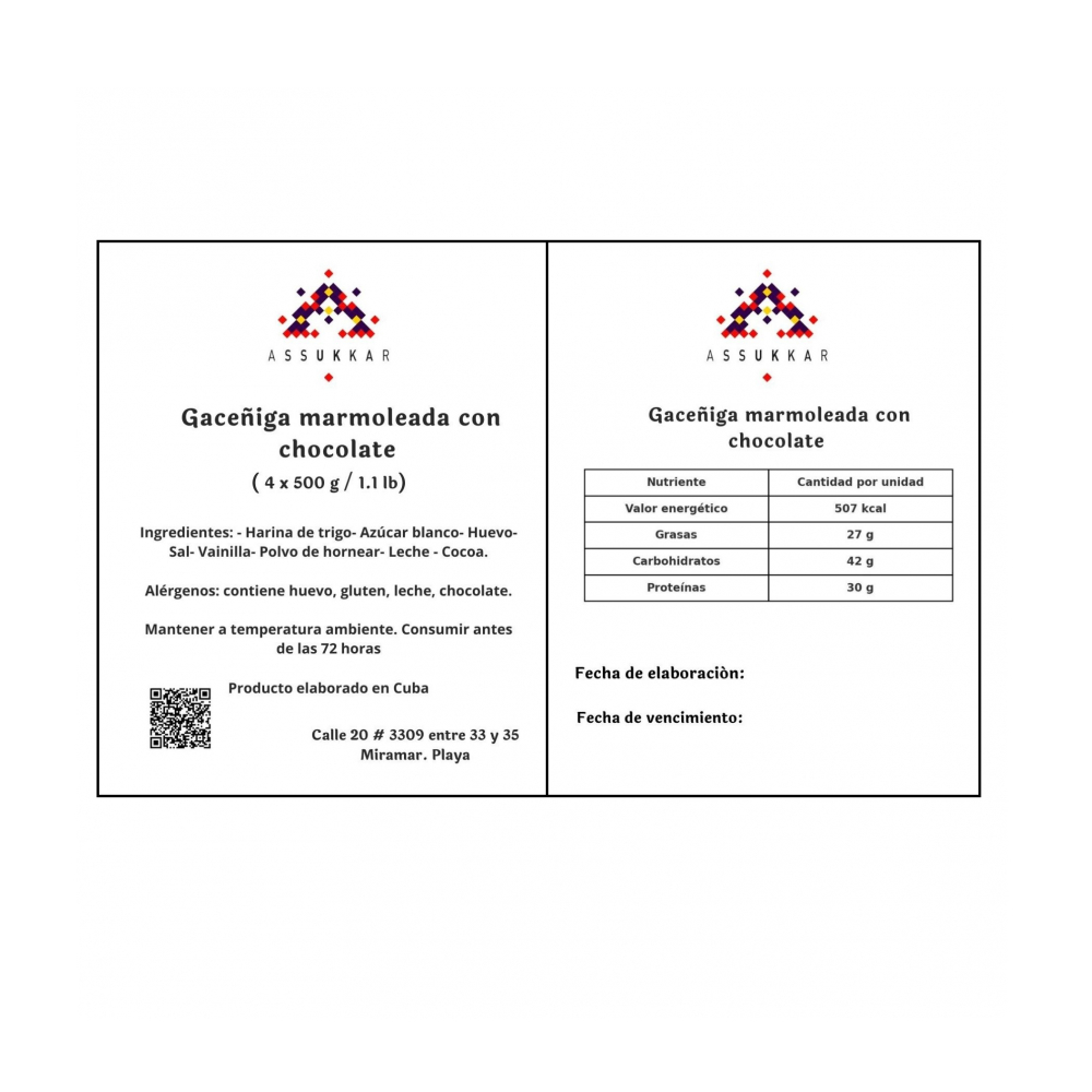 Gaceñiga marmolada con chocolate (4 x 500 g / 1.1 lb) - Miniatura 3