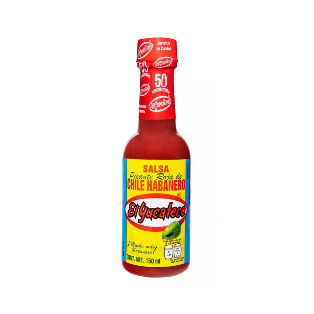 Salsa picante roja de chile habanero El Yucateco (150 ml) - Miniatura 2