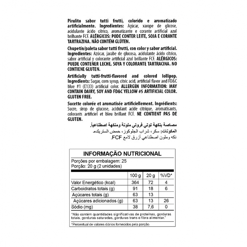 Chambelona que pinta sabor tutti frutti Bruxolito Florestal (500 g / 1.10 lb) - Miniatura 4