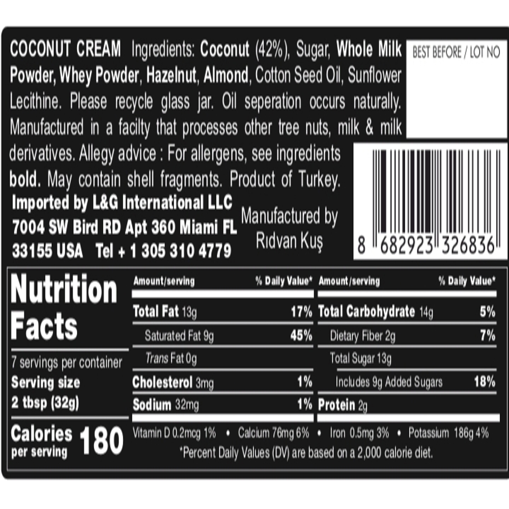 Crema de coco para untar Nuttime (250 g / 8.80 oz) - Miniatura 4