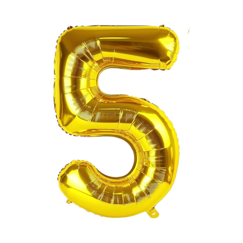 Globo dorado Número 5 Balloon (32 pulgadas) - Miniatura 2