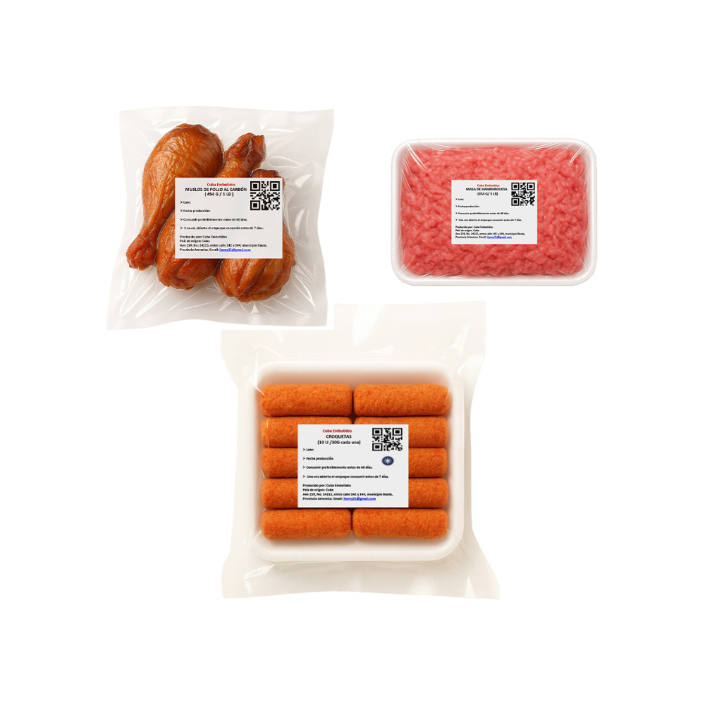 Muslos de pollo al carbón + Masa de hamburguesa + Croquetas de jamón - Miniatura 2