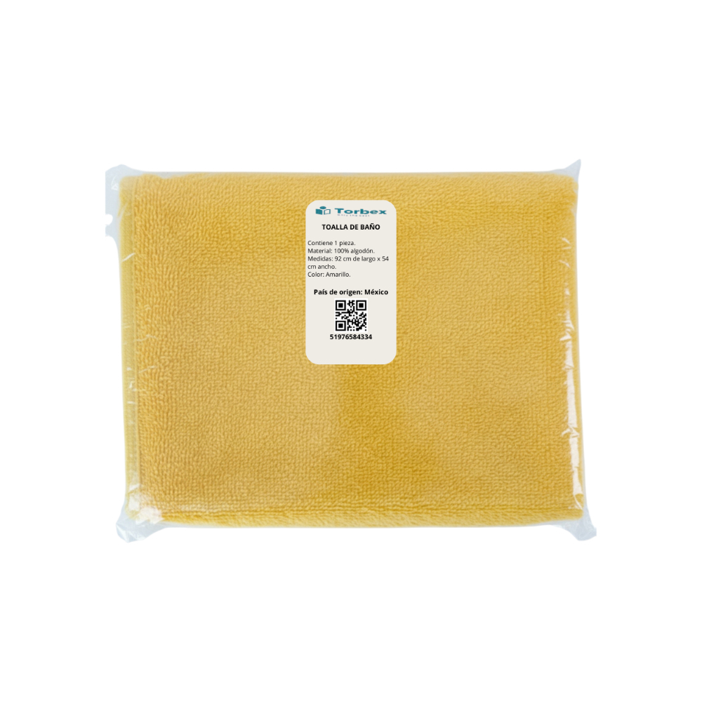 Toalla de baño color amarillo Torbex - Miniatura 4