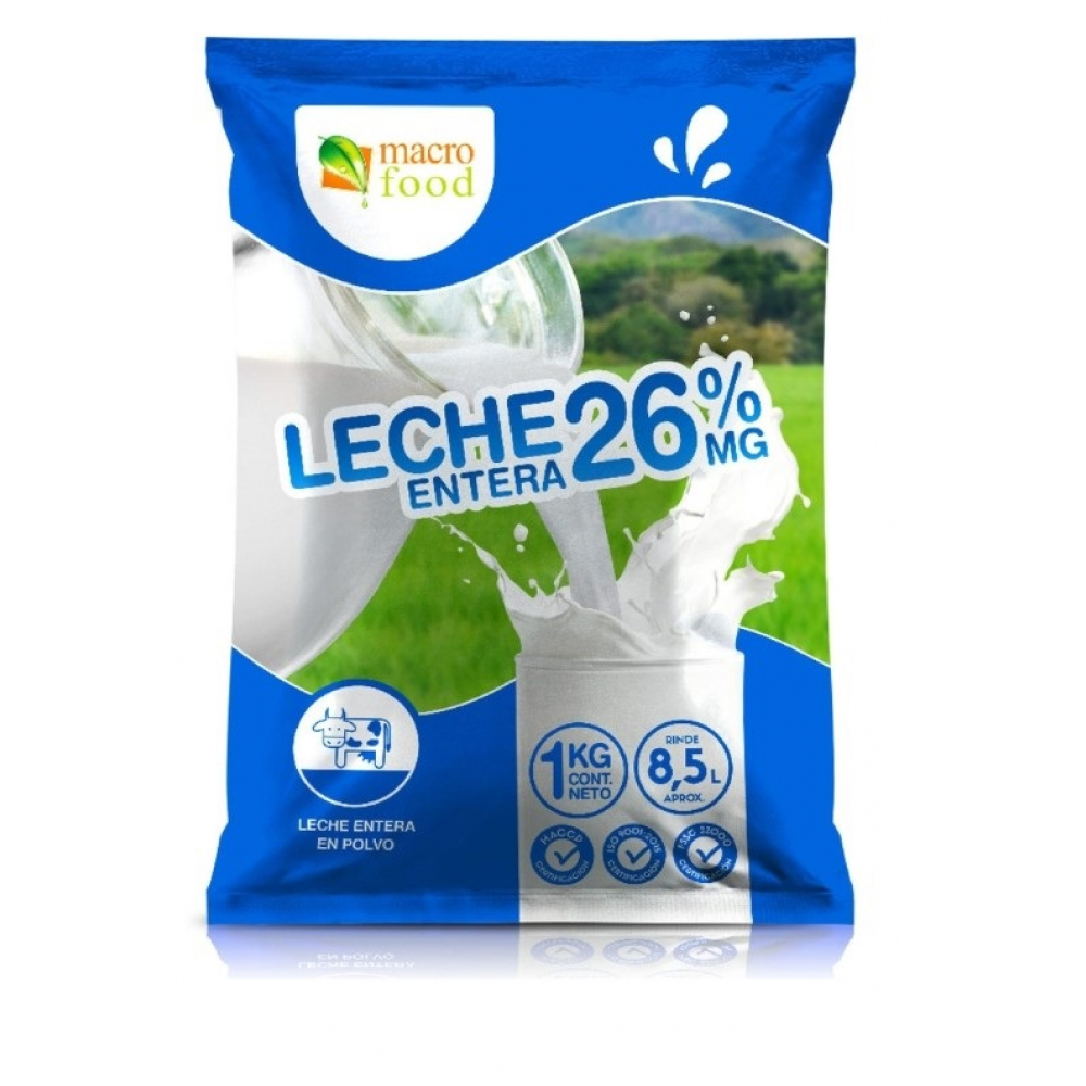 Leche entera en polvo 26 % MG Macro Food (1.0 kg / 2.2 lb) - Miniatura 4