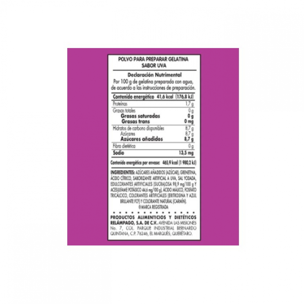 Gelatina sabor uva D'Gari (120 g / 4.2 oz) - Miniatura 3