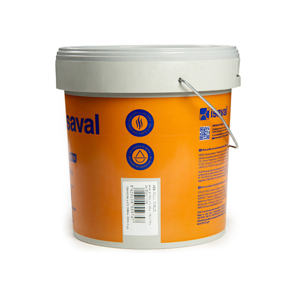 Pintura acrílica interior y exterior color azul cielo M - 10 Isaval (5 Kg / 11 lb) - Miniatura 2