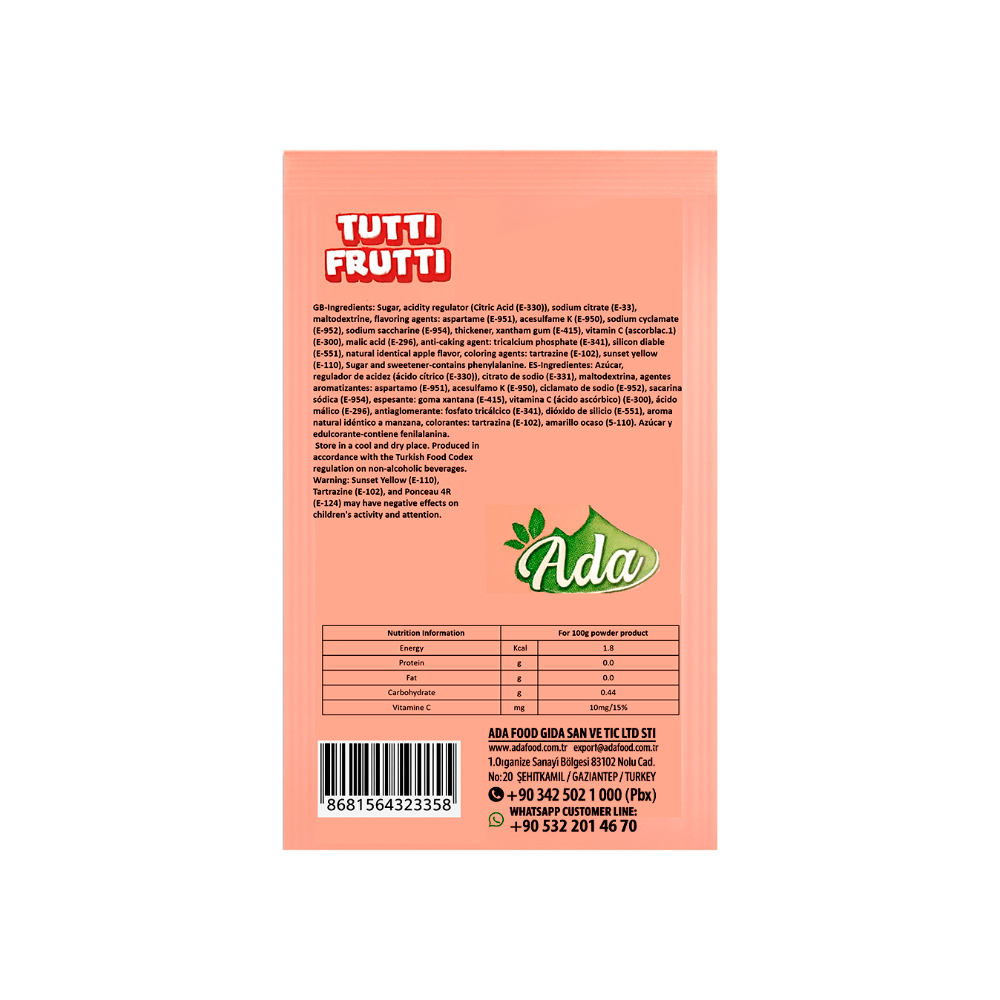 Refresco instantáneo sabor manzana Tutti Frutti Ada (6 g) - Miniatura 2