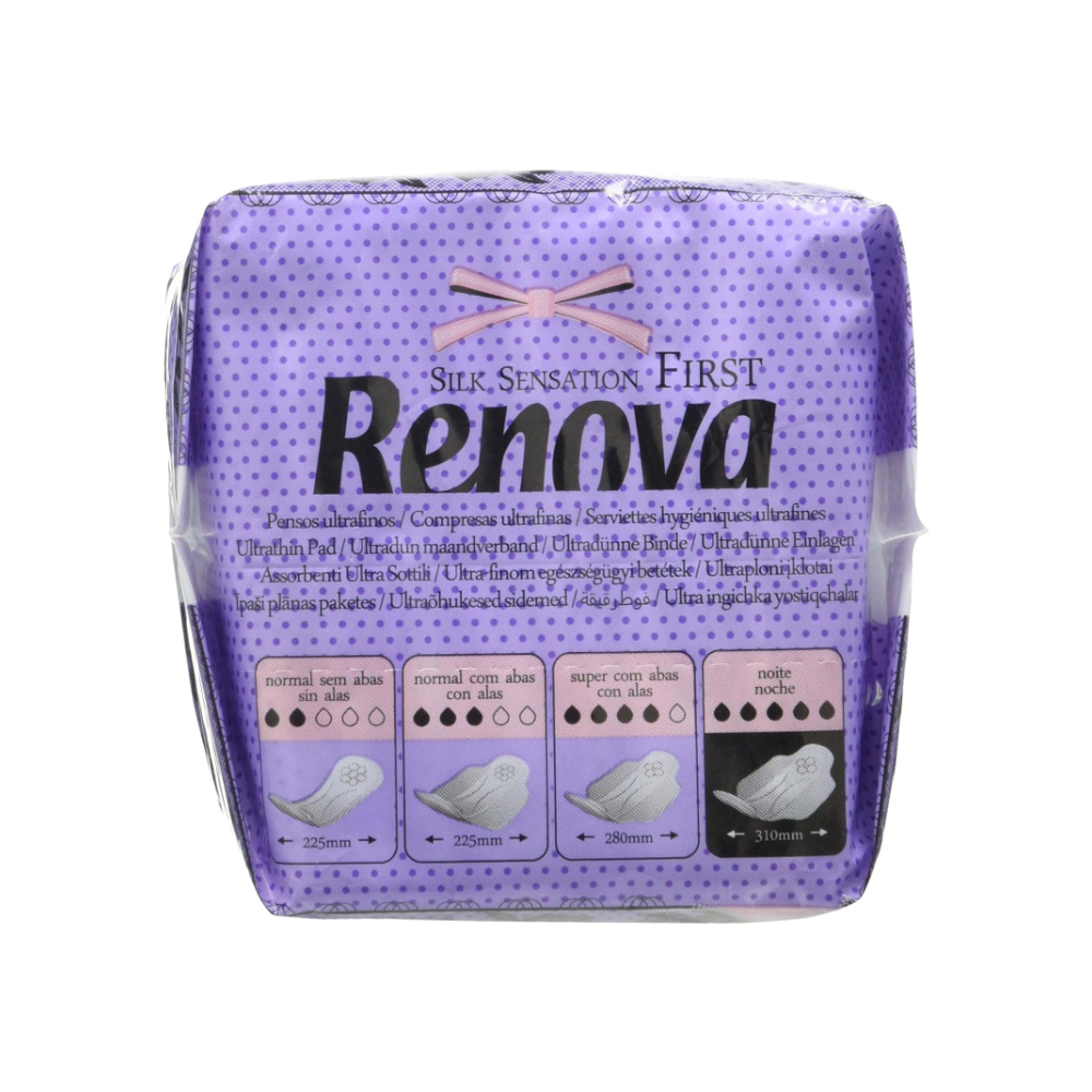 Compresas nocturnas ultrafinas con alas silk sensation first Renova (10 U) - Miniatura 2