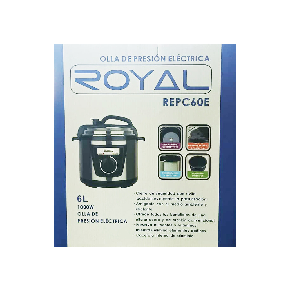 Olla -reina- de presión eléctrica multifunción 6 L Royal REPC60E - Miniatura 4