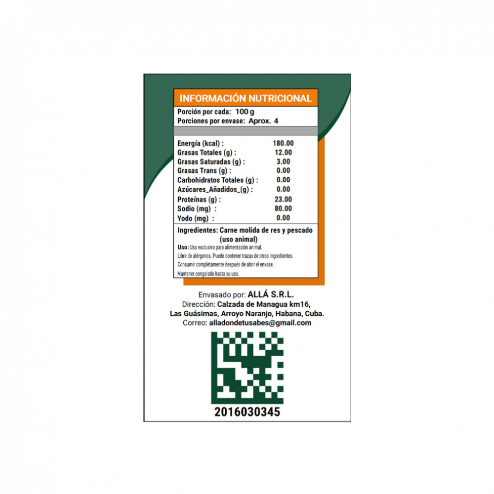 Picadillo de res y pescado para mascotas Allá (454 g / 1 lb) - Miniatura 3