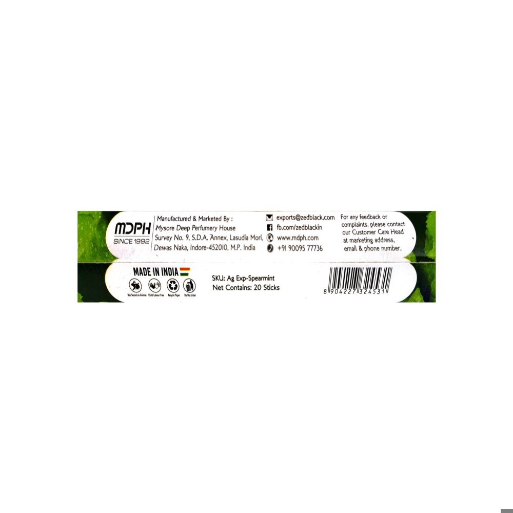 Incienso con aroma a menta Zed Black (20 U) - Miniatura 2