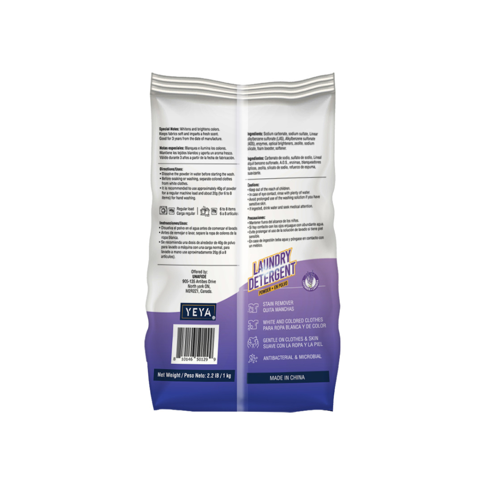 Detergente en polvo con aroma a lavanda Yeya (3 x 1 kg / 2.2 lb) - Miniatura 2