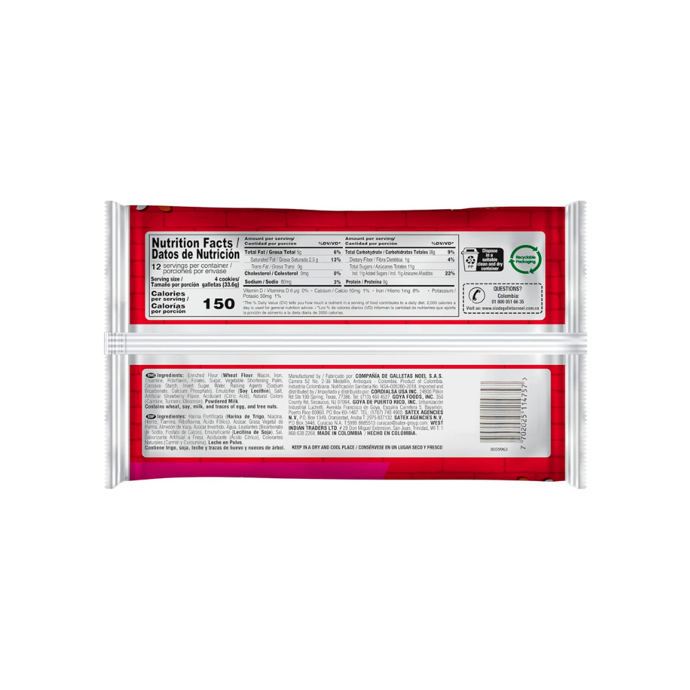 Galletas dulces rellenas con crema sabor a fresa Festival (403 g / 14.2 oz) - Miniatura 2