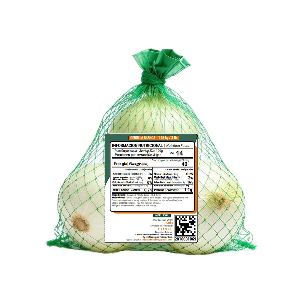 Cebolla blanca ALLÁ (1.36 kg / 3 lb) - Miniatura 3