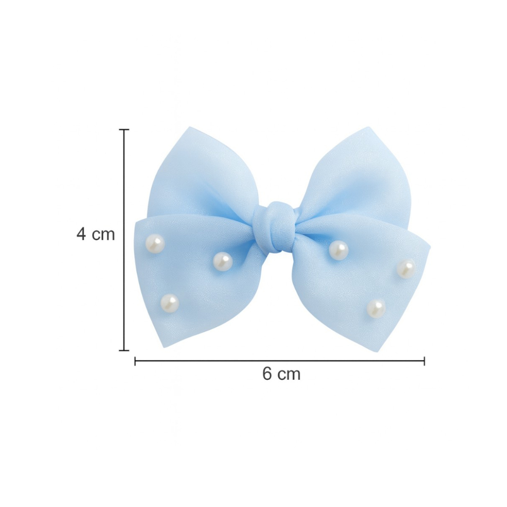 Lazos color azul con adorno de perlas Shein (2 U) - Miniatura 2