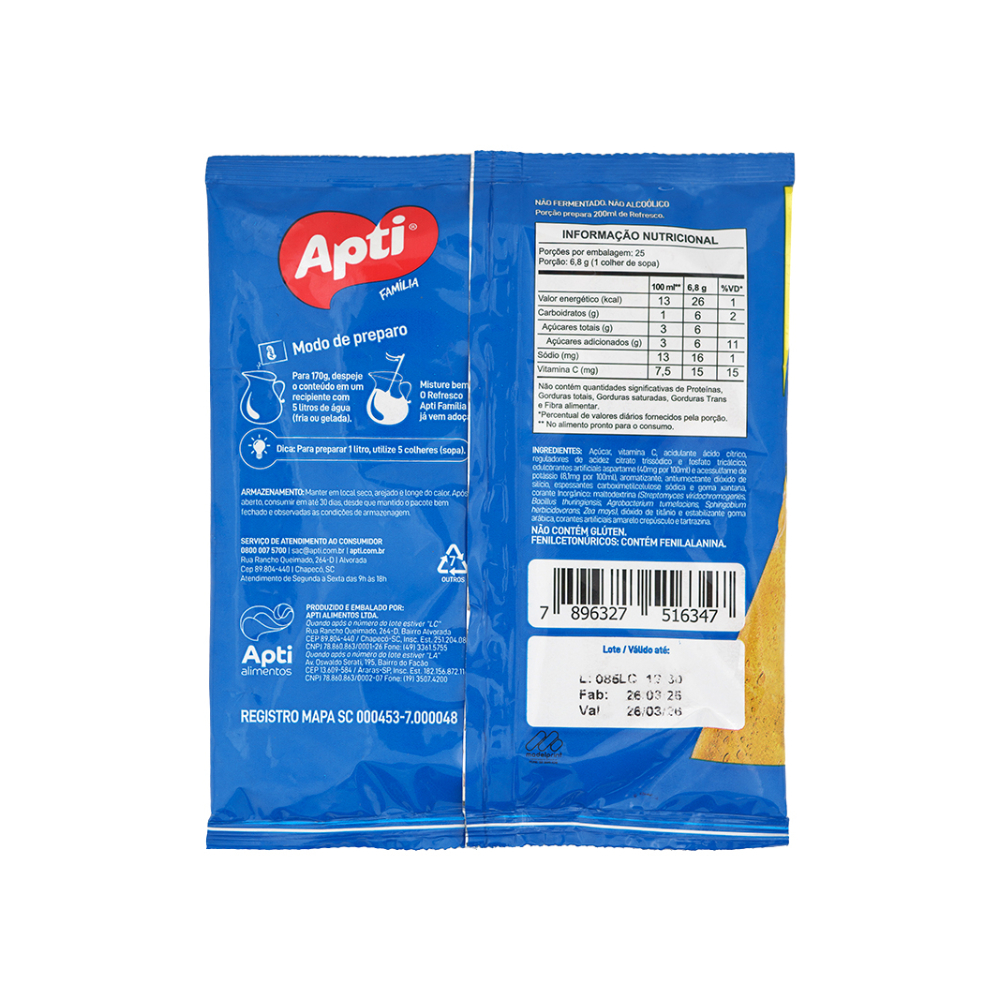 Refresco instantáneo sabor maracuyá Apti (170 g / 6 oz) - Miniatura 2