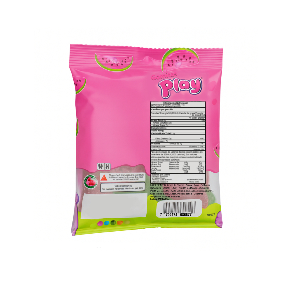 Gomas de gelatina sabor a sandía Play (55 g) - Miniatura 2