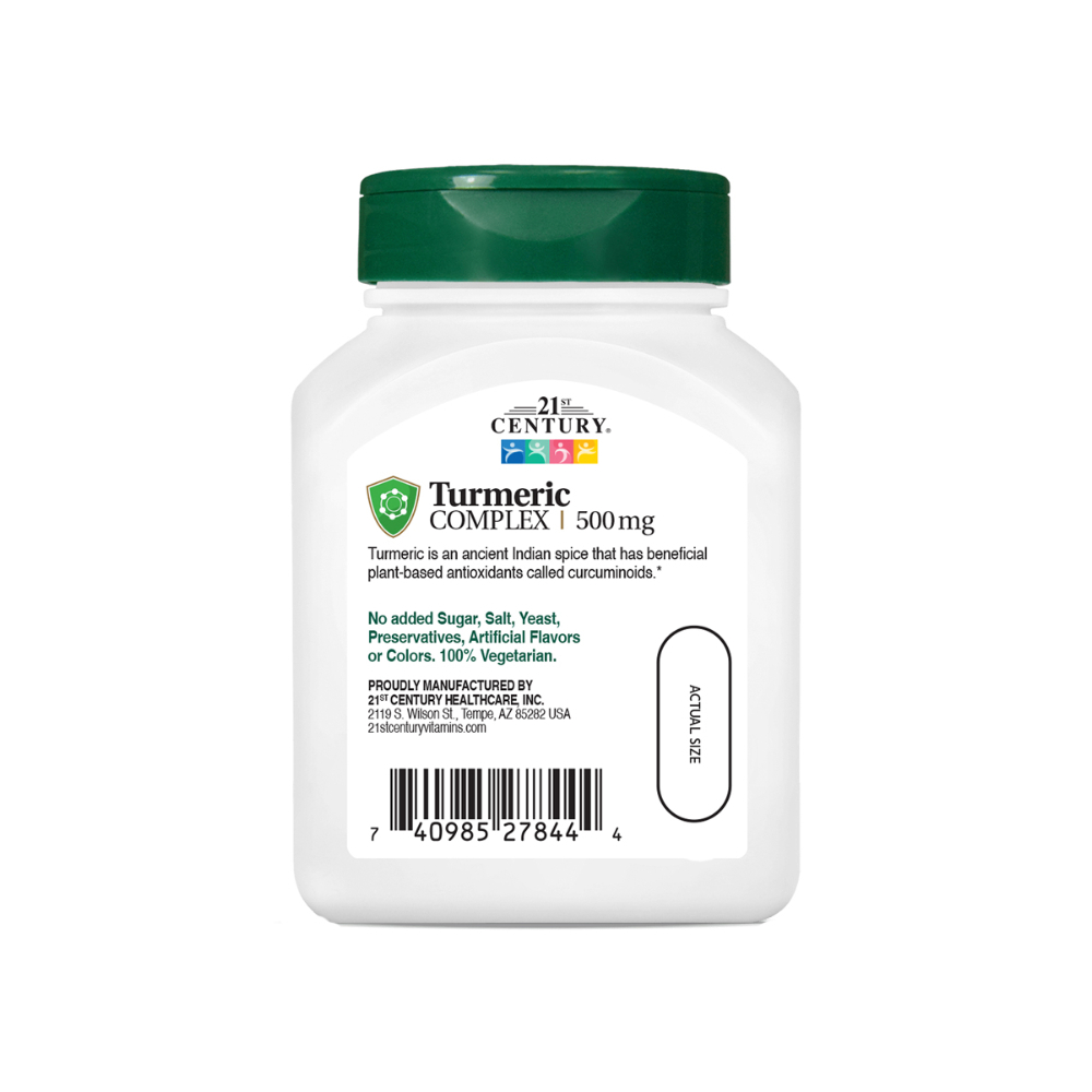 Cápsulas vegetarianas complejas de cúrcuma 500 mg 21st Century (60 cápsulas) - Miniatura 2