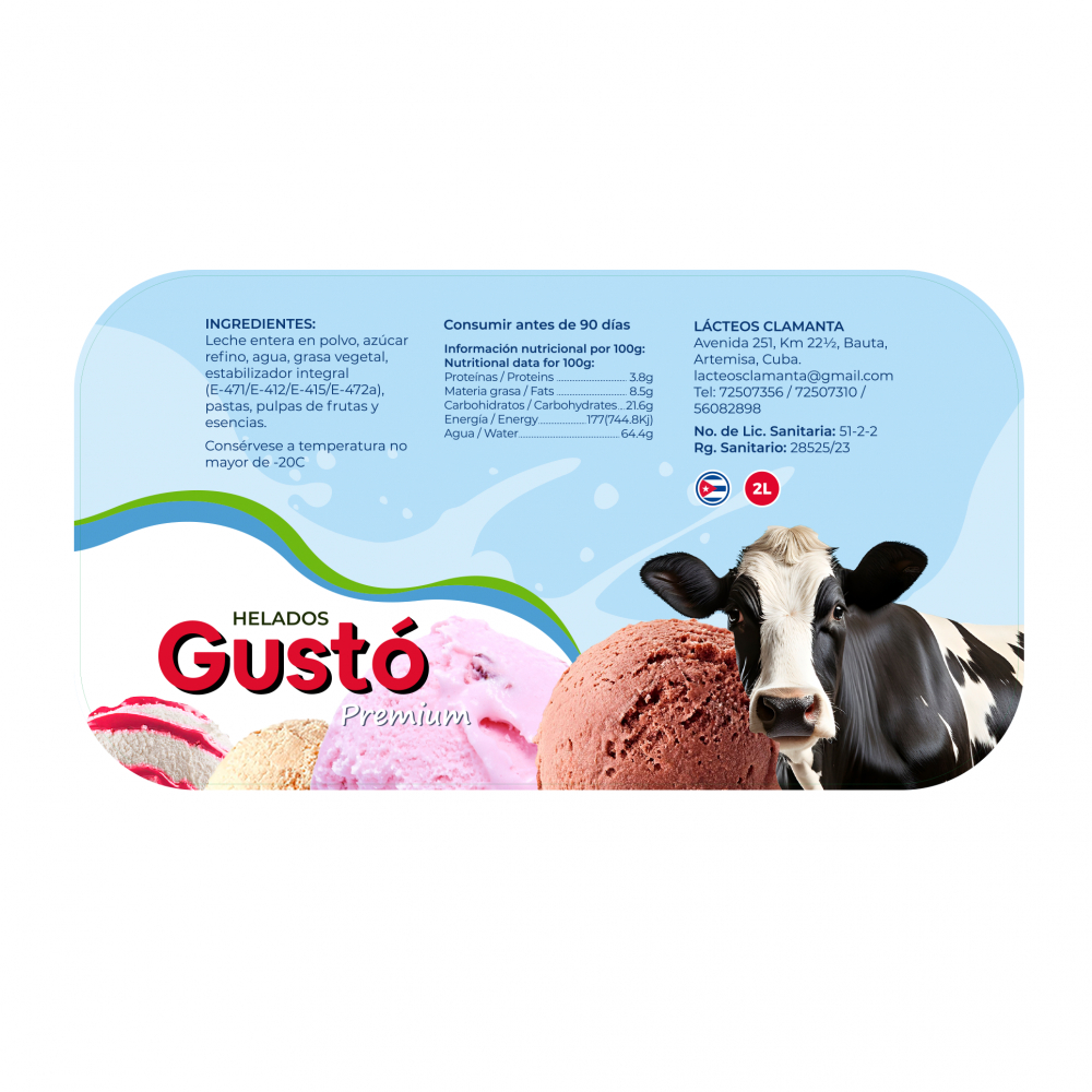 Helado Premium de avellana Gustó (2 L) - Miniatura 3
