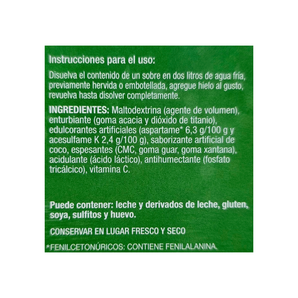 Refresco instantáneo sabor coco Zuko (104 g / 3.67 oz) - Miniatura 3