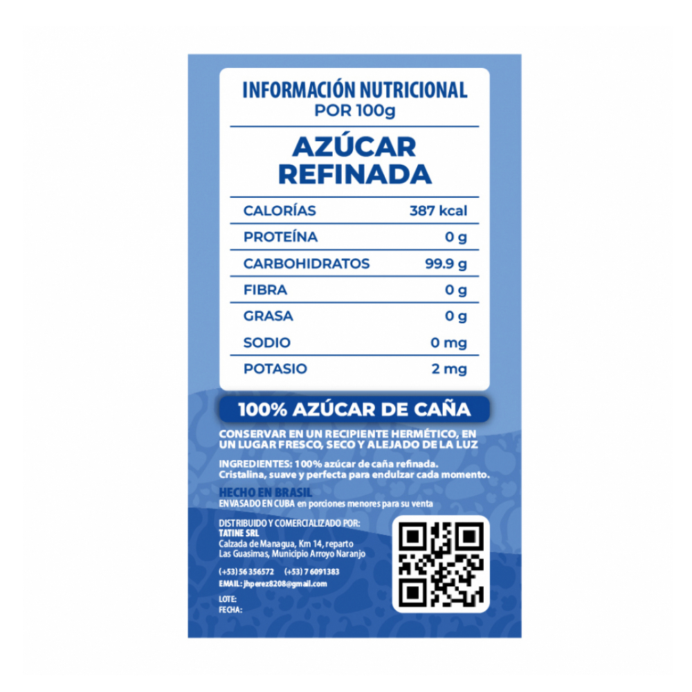 Azúcar blanca refinada Campo Vivo (5 x 500 g / 1.1 lb) - Miniatura 2