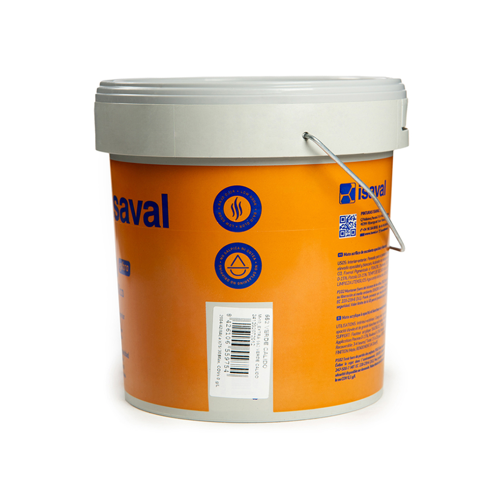 Pintura acrilica interior y exterior color verde cálido M - 10 Isaval (5 Kg / 11 lb) - Miniatura 4