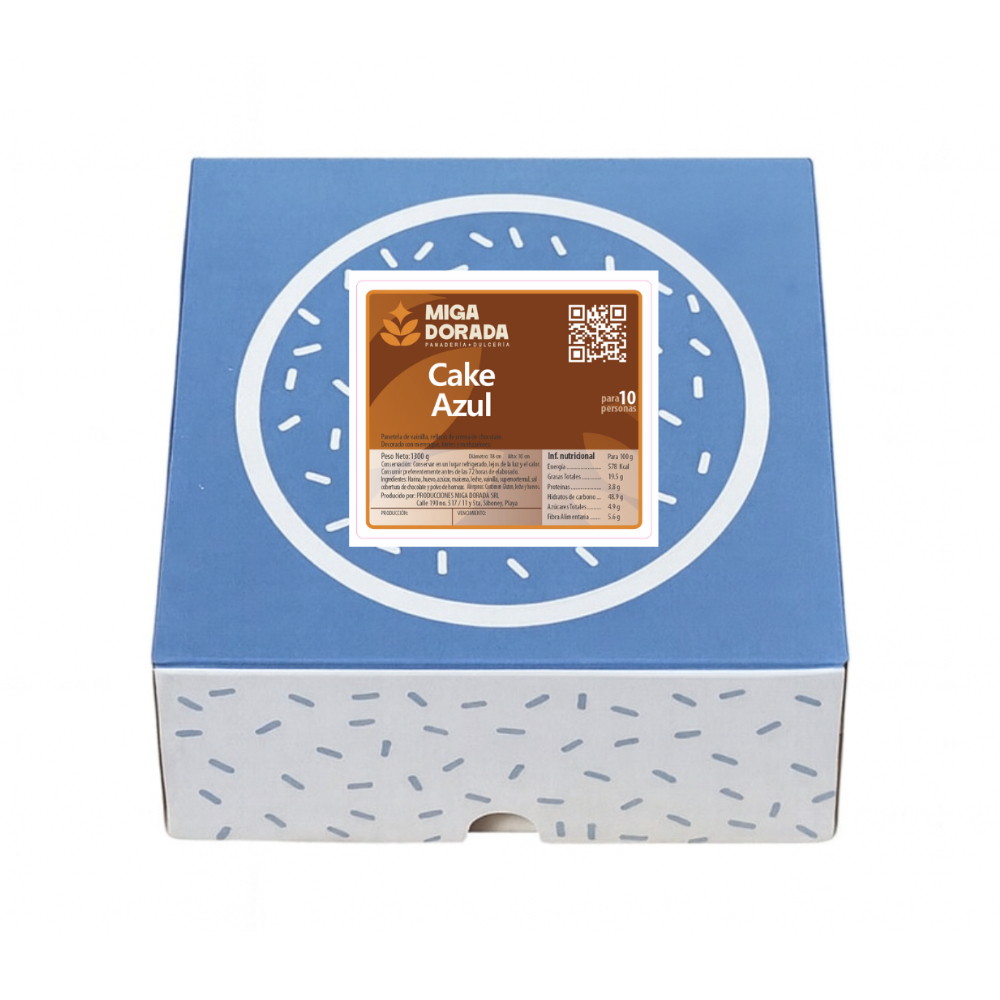 Cake azul Miga Dorada (10 personas) - Miniatura 3