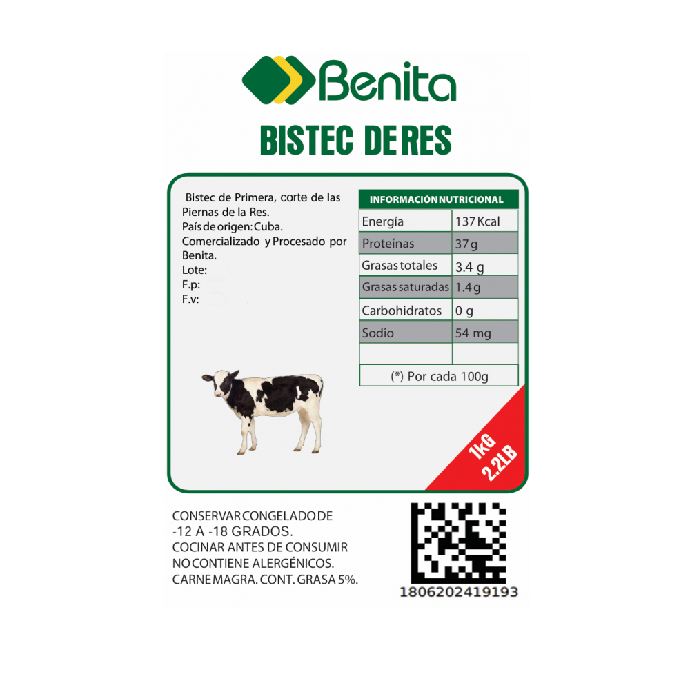 Bistec de res Benita (1 kg / 2.2 lb) - Miniatura 4