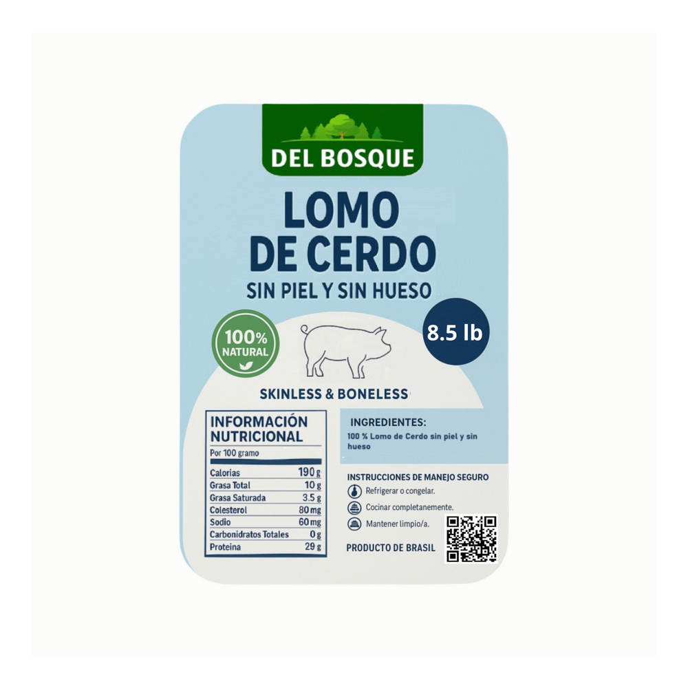 Lomo de cerdo sin piel y sin hueso Del Bosque (3.86 kg / 8.5 lb) - Miniatura 2