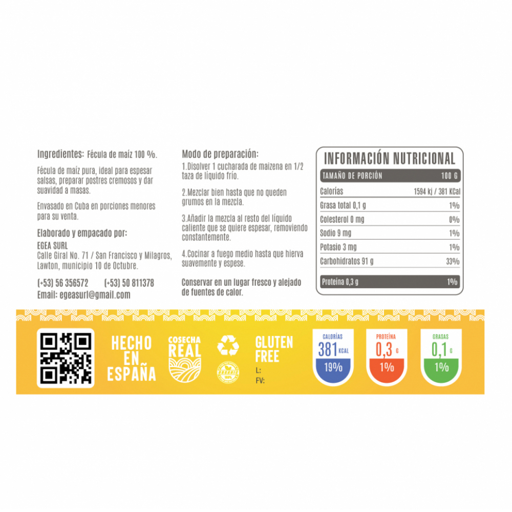 Maicena Cosecha Real (2 x 1 kg / 2.2 lb) - Miniatura 3