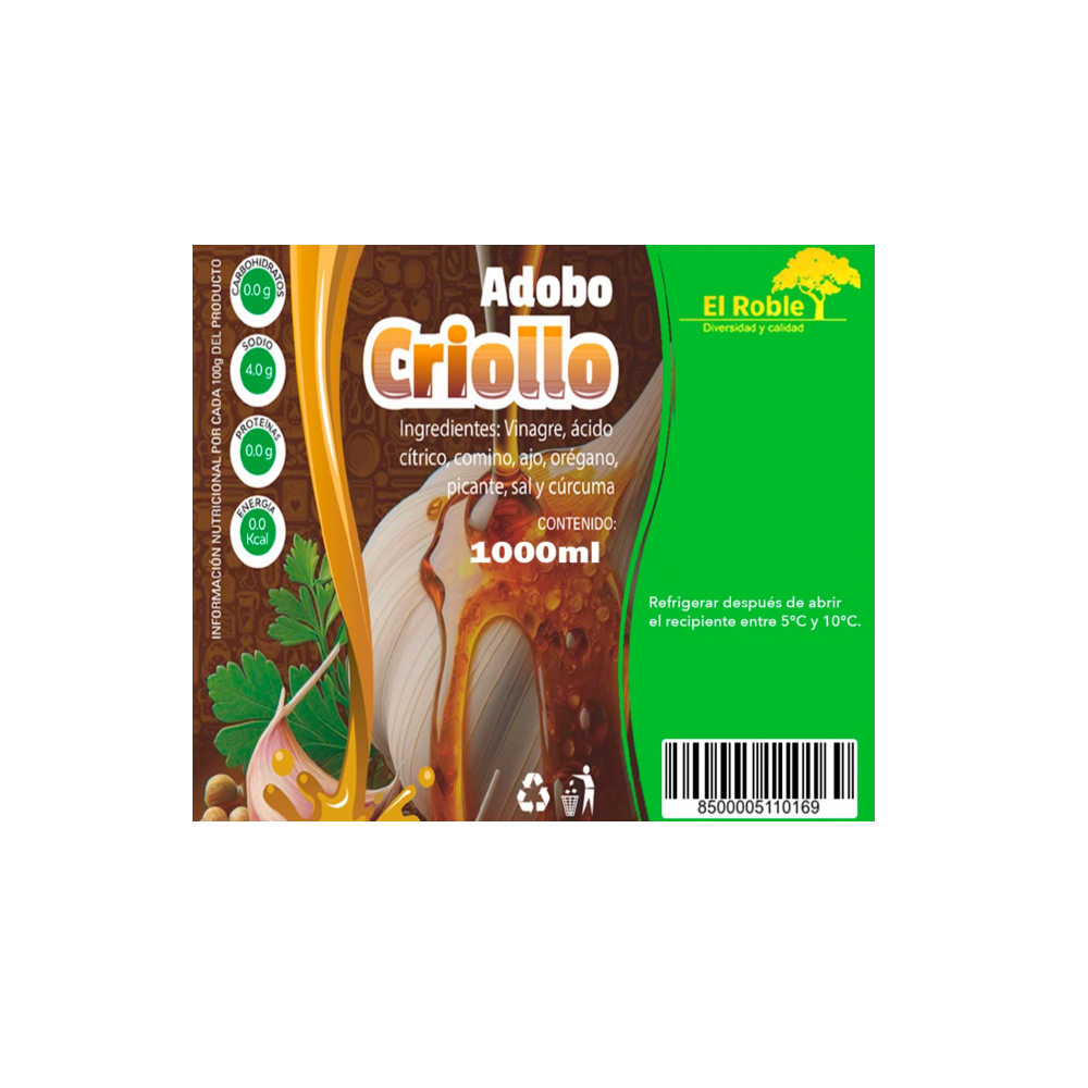 Adobo criollo El Roble (1000 ml / 33.81 fl oz) - Miniatura 2