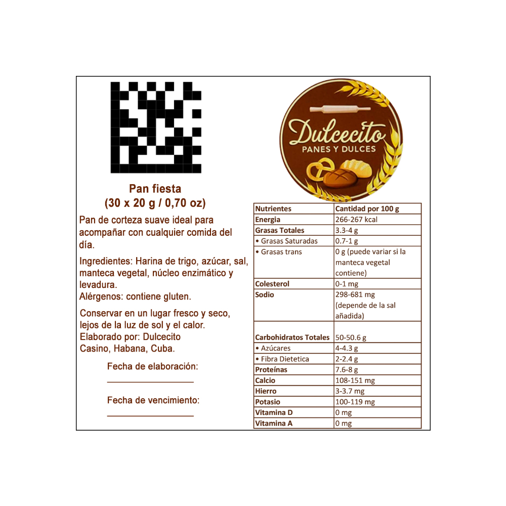Pan buffet Dulcecito (30 x 20 g) - Miniatura 2