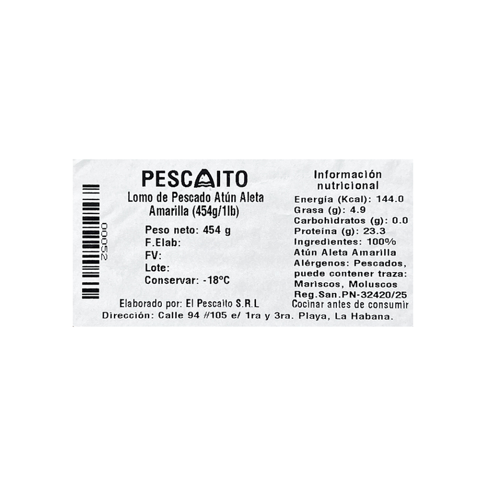 Lomo de pescado atún aleta amarilla Pescaito (454 g / 1 lb) - Miniatura 4