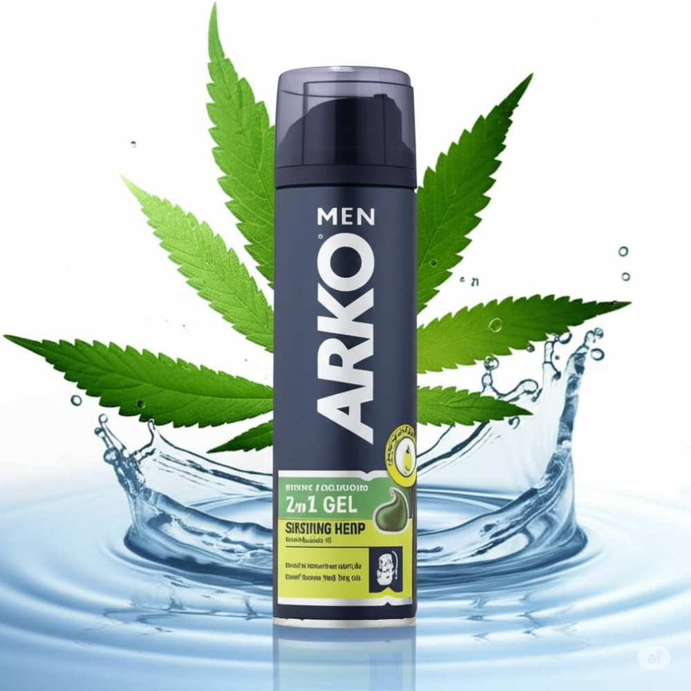 Gel para afeitado y limpieza 2 en 1 cáñamo calmante Arko (200 ml) - Miniatura 4