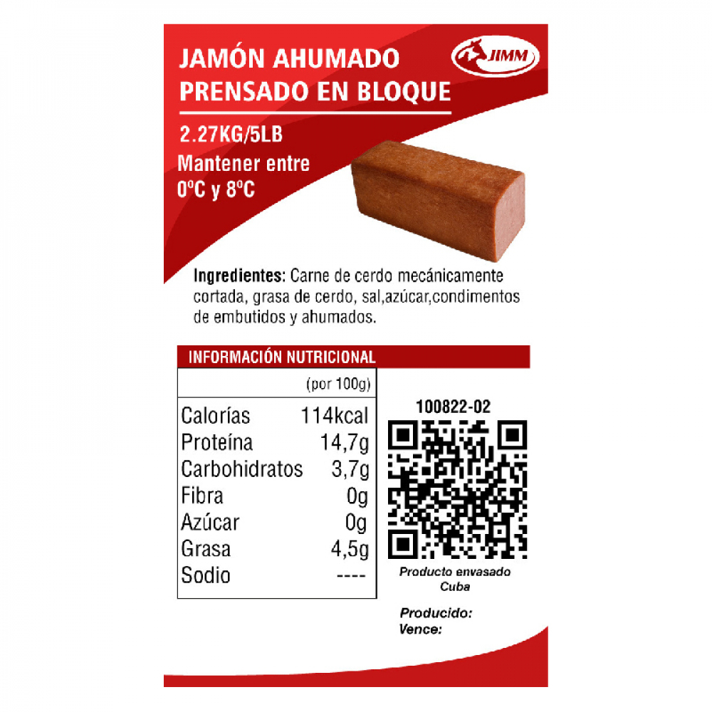 Jamón ahumado prensado en bloque Jimm (2.27 kg / 5 lb) - Miniatura 3