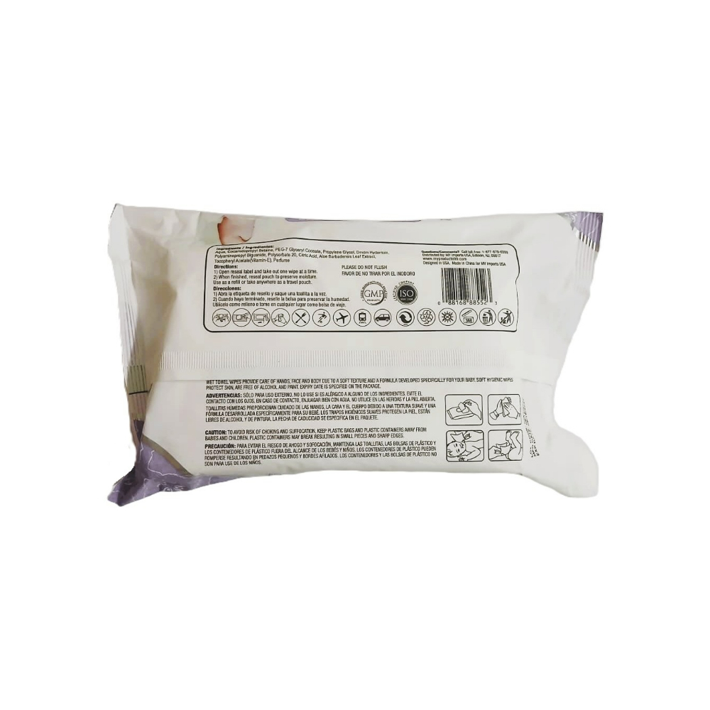 Toallitas húmedas de lavanda para bebé Amoray (80 U) - Miniatura 3