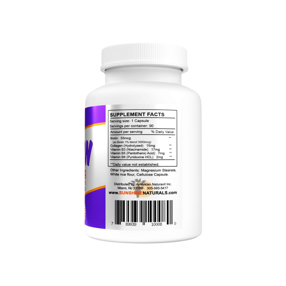 Biotina 5000 mcg Sunshine Naturals (90 cápsulas) - Miniatura 2