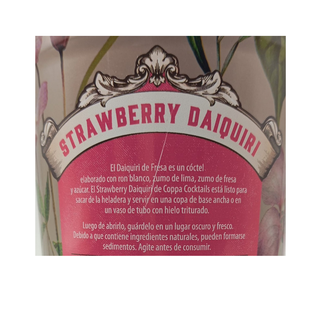 Coctel a base de alcohol -Strawberry Daiquiri- Coppa Cocktails (700 ml) - Miniatura 3