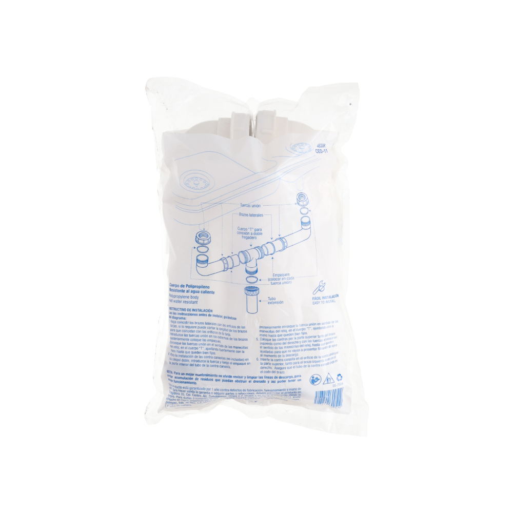 Cifa doble de fregadero 1 1/2 pulgadas Foset - Miniatura 2