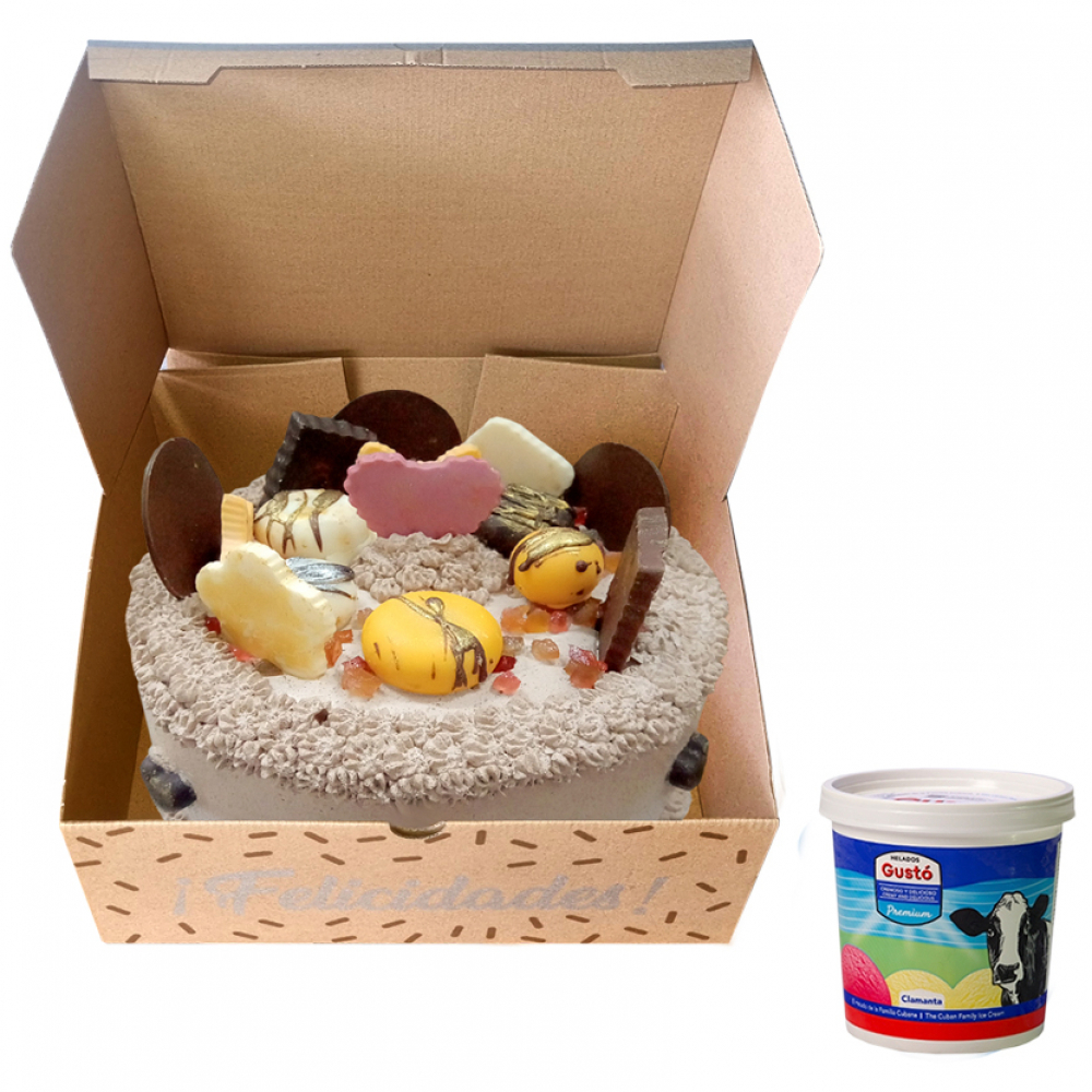 Cake chocolate bombonero de nata (12 comensales) y helado de crema Cakes MM - Miniatura 2