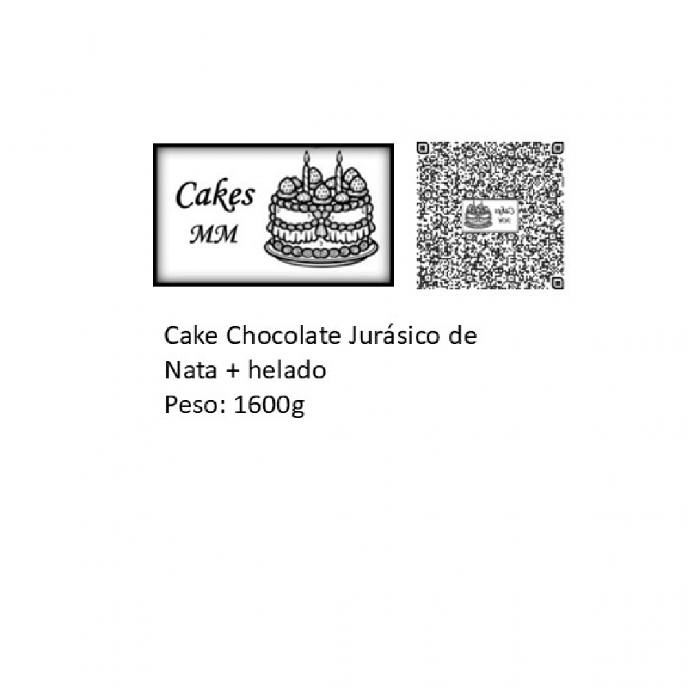 Cake chocolate jurásico de nata y helado de crema - Miniatura 2