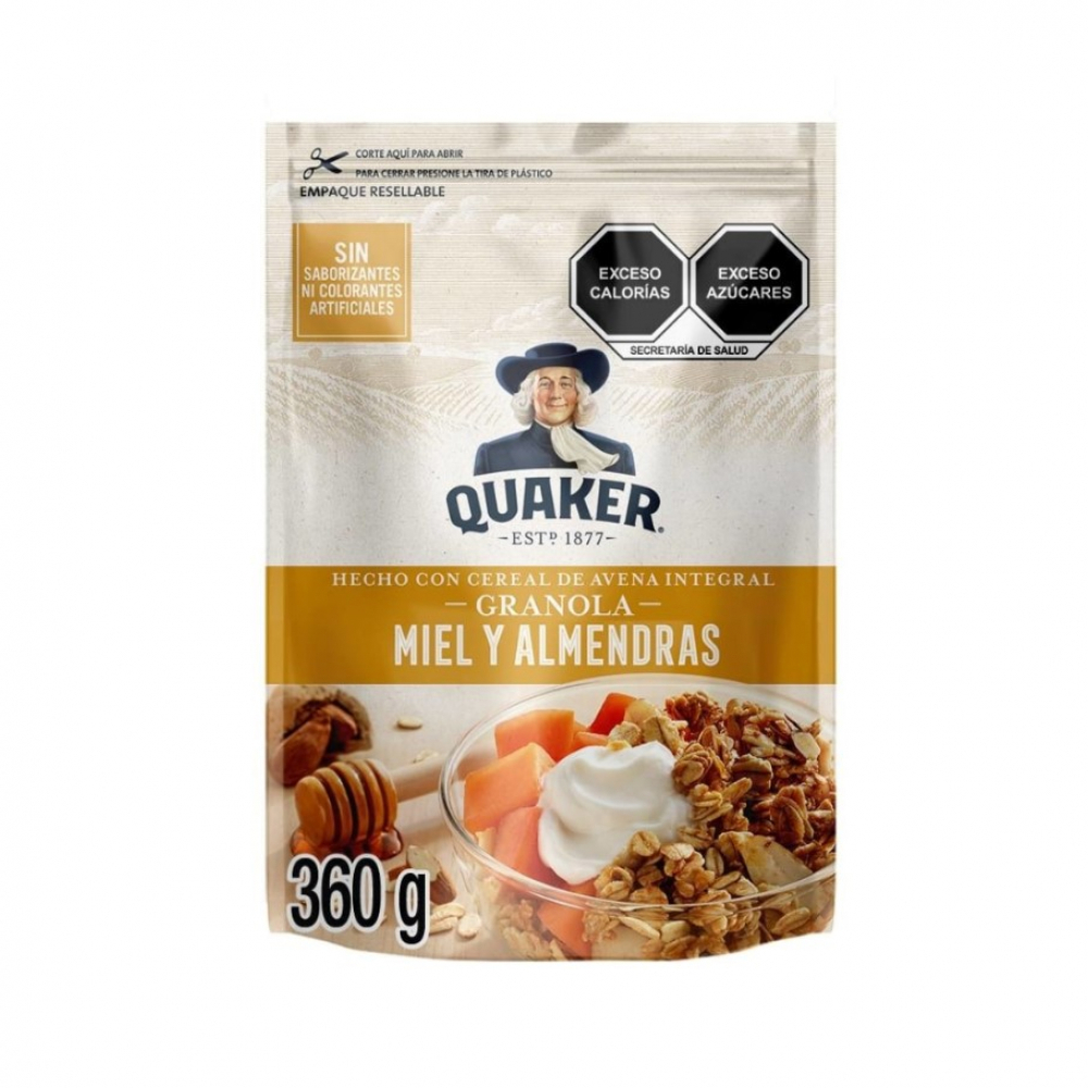 Cereal de avena integral granola con miel y almendras Quaker (360 g / 12.7 oz) - Miniatura 2