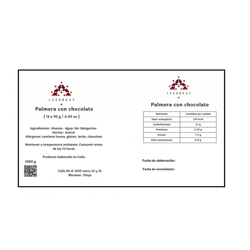 Palmera con chocolate Assukkar (12 x 90 g / 3.17 oz) - Miniatura 4