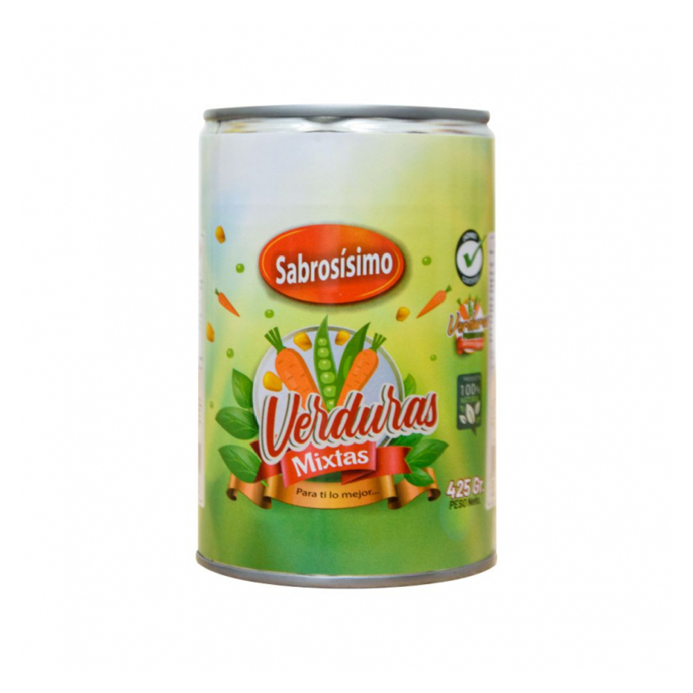 Combo Salsa de Tomate condimentada para pasta (3 x 400 g /14.10 oz) +  Verduras mixtas estilo macedonia Sabrosísimo (3 x 425 g / 14.99 g) - Miniatura 2