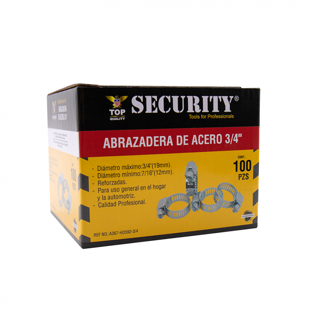 Caja de 100 abrazaderas de acero de 3/4" Security - Miniatura 3
