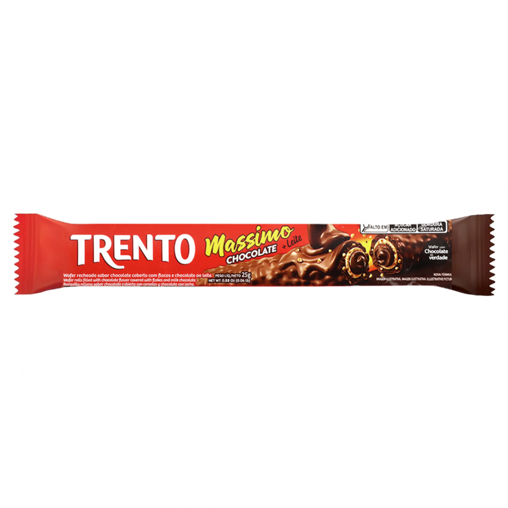 Barquilla rellena sabor chocolate cubierta con cereales y chocolate con leche Massimo Trento (15 x 25 g) - Miniatura 2